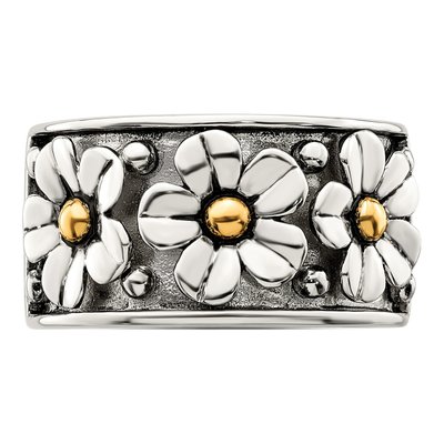 Sterling Silver & 14K Gold Daisy Ring – view 6