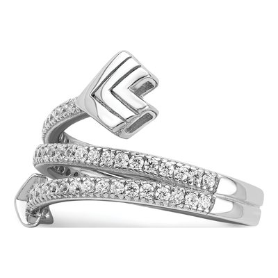 Sterling Silver CZ Arrow Ring – view 4