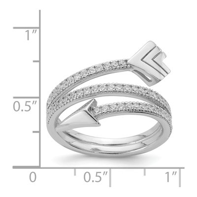 Sterling Silver CZ Arrow Ring – view 5