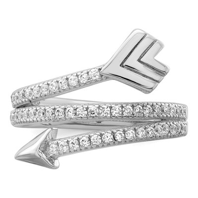 Sterling Silver CZ Arrow Ring – view 6