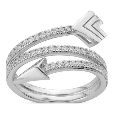 Sterling Silver CZ Arrow Ring