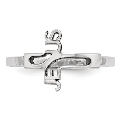 Sterling Silver Jesus Cross Ring – view 5