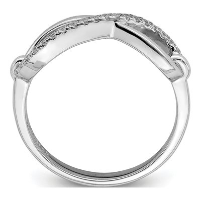 Sterling Silver CZ Infinity Ring – view 3