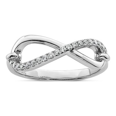 Sterling Silver CZ Infinity Ring