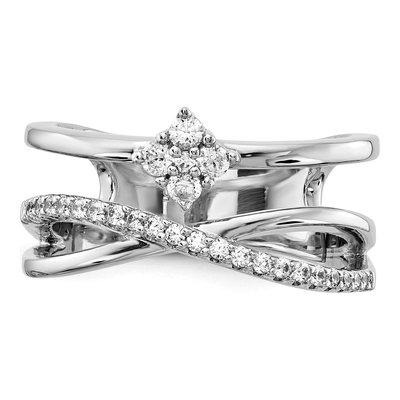 Sterling Silver CZ Shared-Prong Ring – view 6