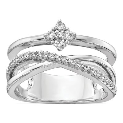 Sterling Silver CZ Shared-Prong Ring