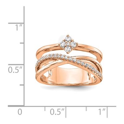 Rose Gold-Plated Sterling Silver CZ 27-Stone Ring – view 4