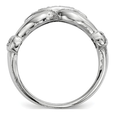Sterling Silver CZ Textured Fancy Ring – view 2