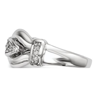 Sterling Silver CZ Textured Fancy Ring – view 3