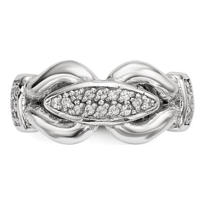 Sterling Silver CZ Textured Fancy Ring – view 4