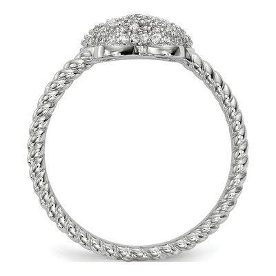 Sterling Silver CZ Butterfly Ring – view 2