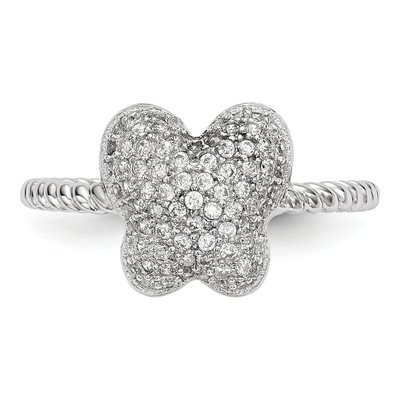Sterling Silver CZ Butterfly Ring – view 4