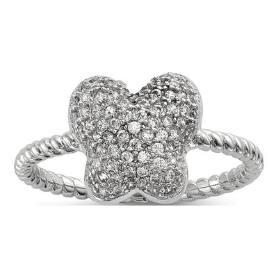 Sterling Silver CZ Butterfly Ring