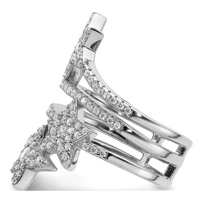 Sterling Silver CZ Star Ring – view 4