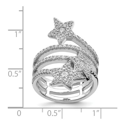 Sterling Silver CZ Star Ring – view 7