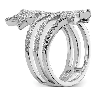 Sterling Silver CZ Star Ring – view 8