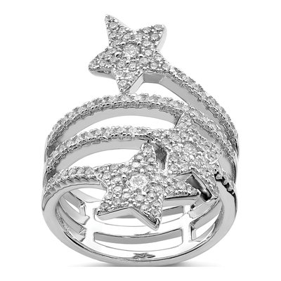 Sterling Silver CZ Star Ring