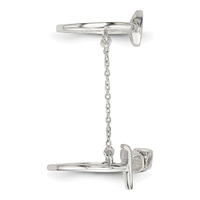 Sterling Silver Peace Double Ring – view 3