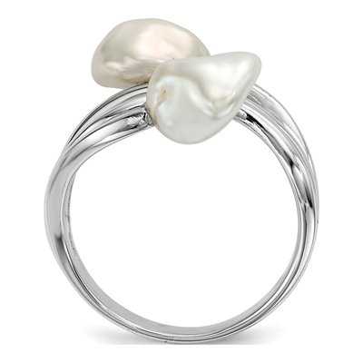 Sterling Silver Freshwater Cultured Pearl Baroque Ring – view 2