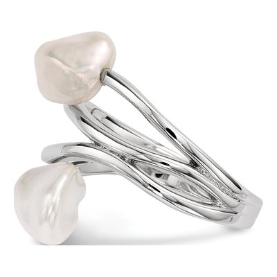 Sterling Silver Freshwater Cultured Pearl Baroque Ring – view 3