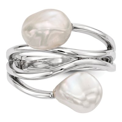 Sterling Silver Freshwater Cultured Pearl Baroque Ring – view 4