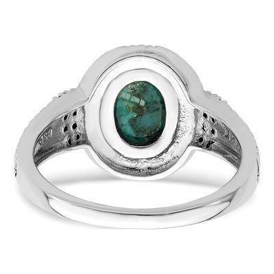 Sterling Silver Oxidized Lab-Created Turquoise Ring – view 6