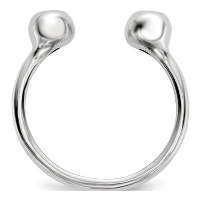 Sterling Silver Adjustable CZ Cuff Ring | Rhodium – view 2
