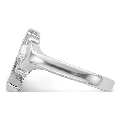 Sterling Silver Lab-Created Opal Cross Ring – view 4
