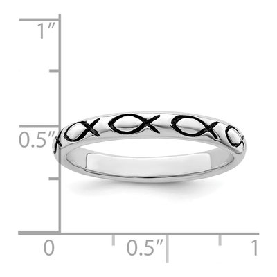 Sterling Silver Ichthus Ring – view 6
