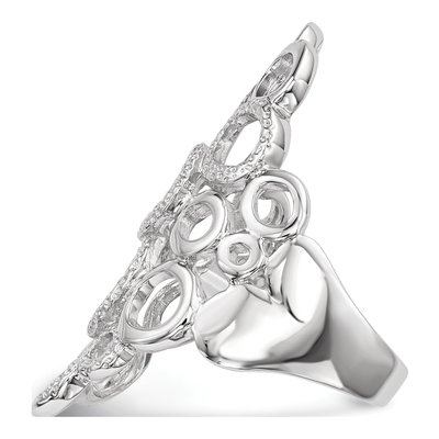 Sterling Silver Textured Circles Ring – view 4