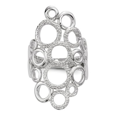 Sterling Silver Textured Circles Ring – view 5