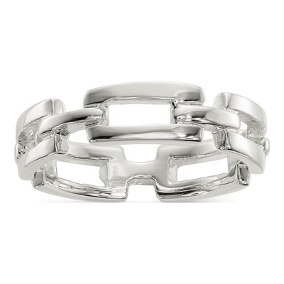 Sterling Silver Fancy Link Ring
