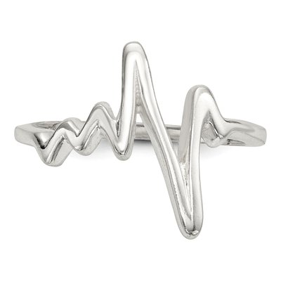 Sterling Silver Heartbeat Ring – view 5