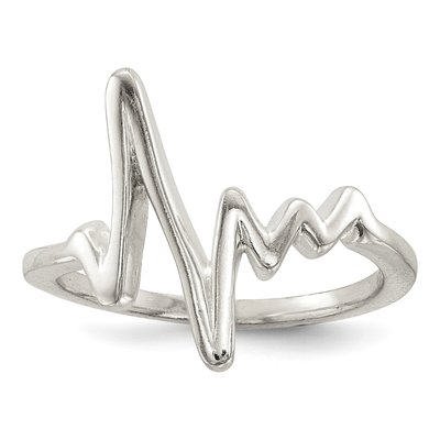 Sterling Silver Heartbeat Ring