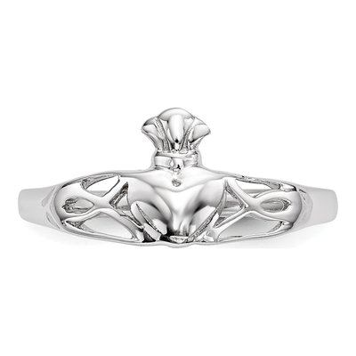 Sterling Silver Claddagh Ring | Rhodium-Plated – view 5
