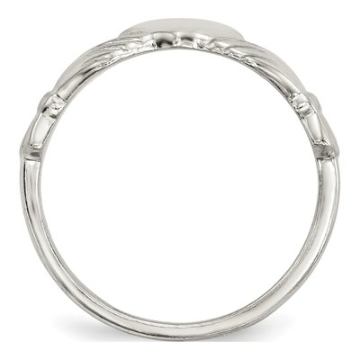 Sterling Silver CZ Claddagh Ring – view 3