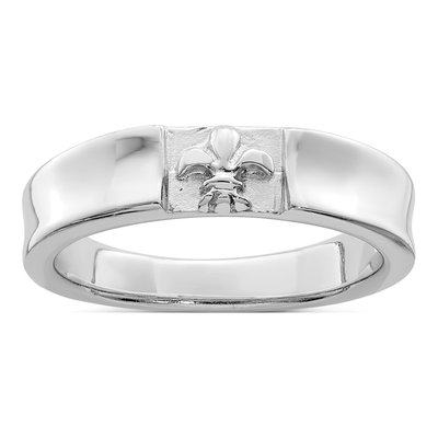 Sterling Silver Fleur de Lis Band