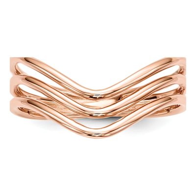 Rose Gold-Plated Sterling Silver 3-Band Fashion Band – view 5