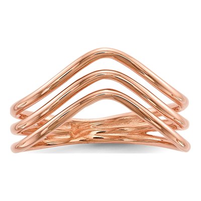 Rose Gold-Plated Sterling Silver 3-Band Fashion Band