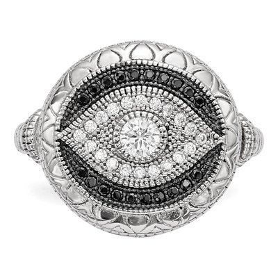 Sterling Silver CZ Evil Eye Ring – view 5