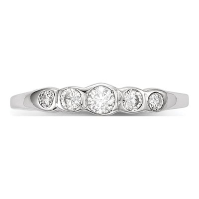 Sterling Silver CZ 5-Stone Bezel Ring – view 5