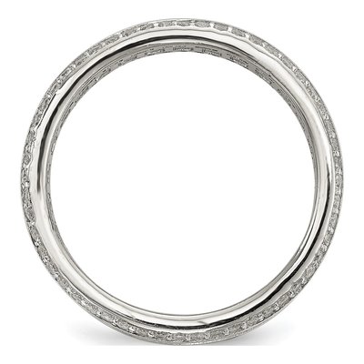Sterling Silver CZ Baguette Round Eternity Ring – view 3