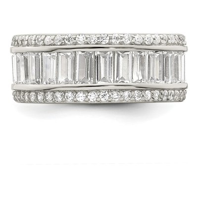 Sterling Silver CZ Baguette Round Eternity Ring – view 5