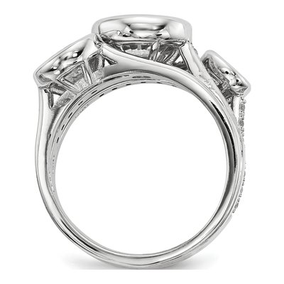 Sterling Silver CZ 3-Ring Stack Set – view 3