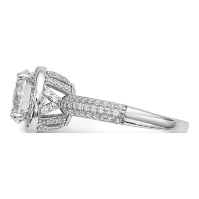 Sterling Silver CZ Pave Engagement Ring – view 4