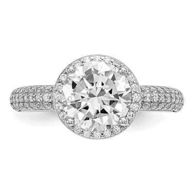 Sterling Silver CZ Pave Engagement Ring – view 5
