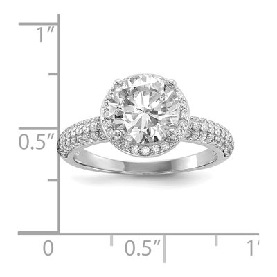Sterling Silver CZ Pave Engagement Ring – view 6