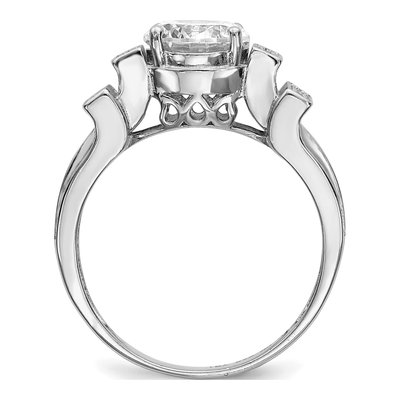 Sterling Silver CZ Tiered Pave Engagement Ring – view 3