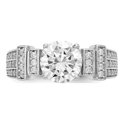 Sterling Silver CZ Tiered Pave Engagement Ring – view 5