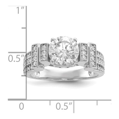Sterling Silver CZ Tiered Pave Engagement Ring – view 7